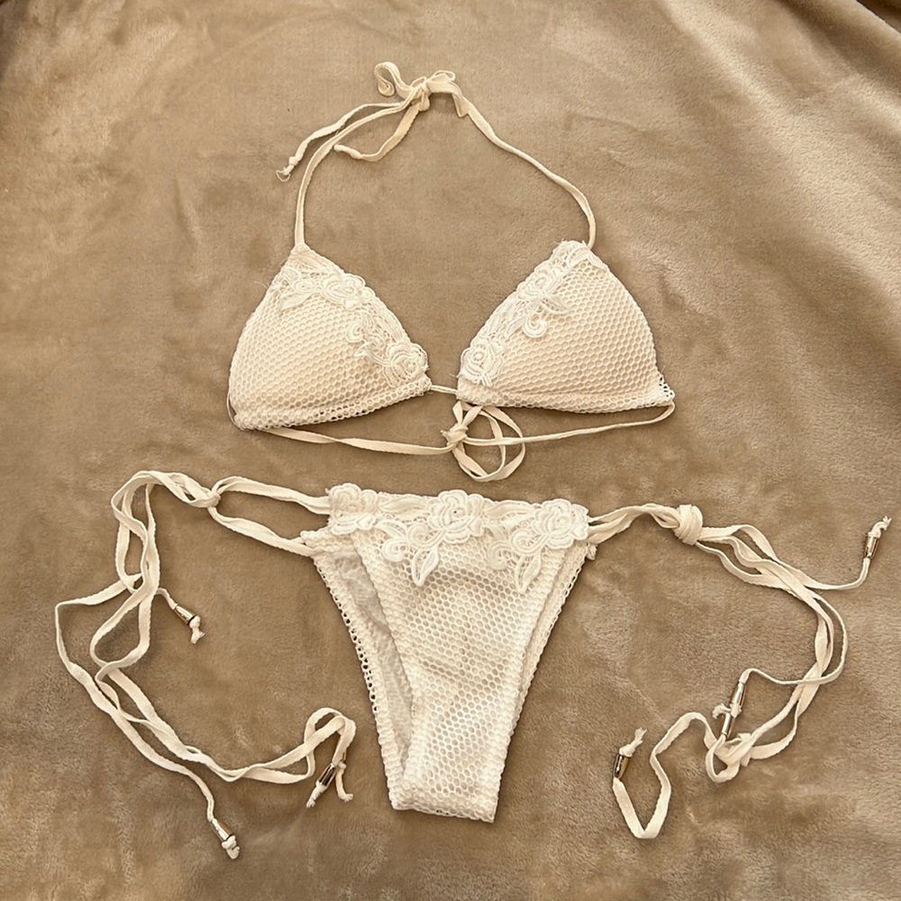 White Floral Lace Bikini